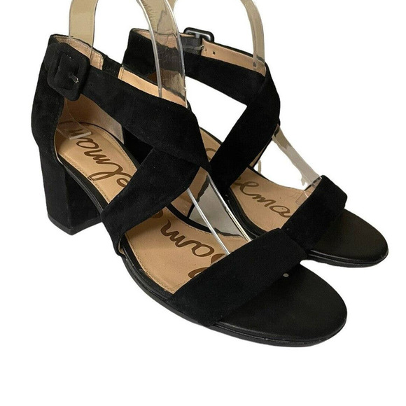 Sam Edelman Sonia Black Suede Strappy 2 Inch Block Heel Sandals 7.5 HoCo Prom - Picture 8 of 8